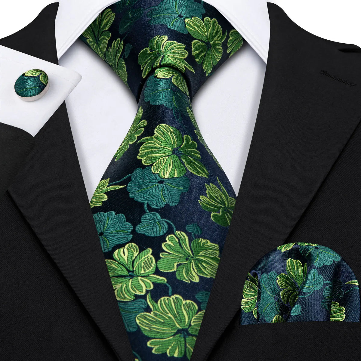 Men's Tie, Pocket Square & Cufflinks Gift Set – Jacquard