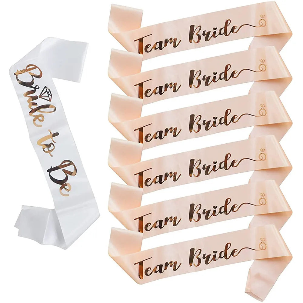 Team Bride Sash Set – Rose Gold Bride to Be & Bridal Party Sashes