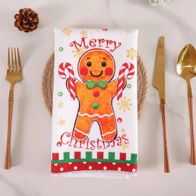 Gingerbread tea towel print