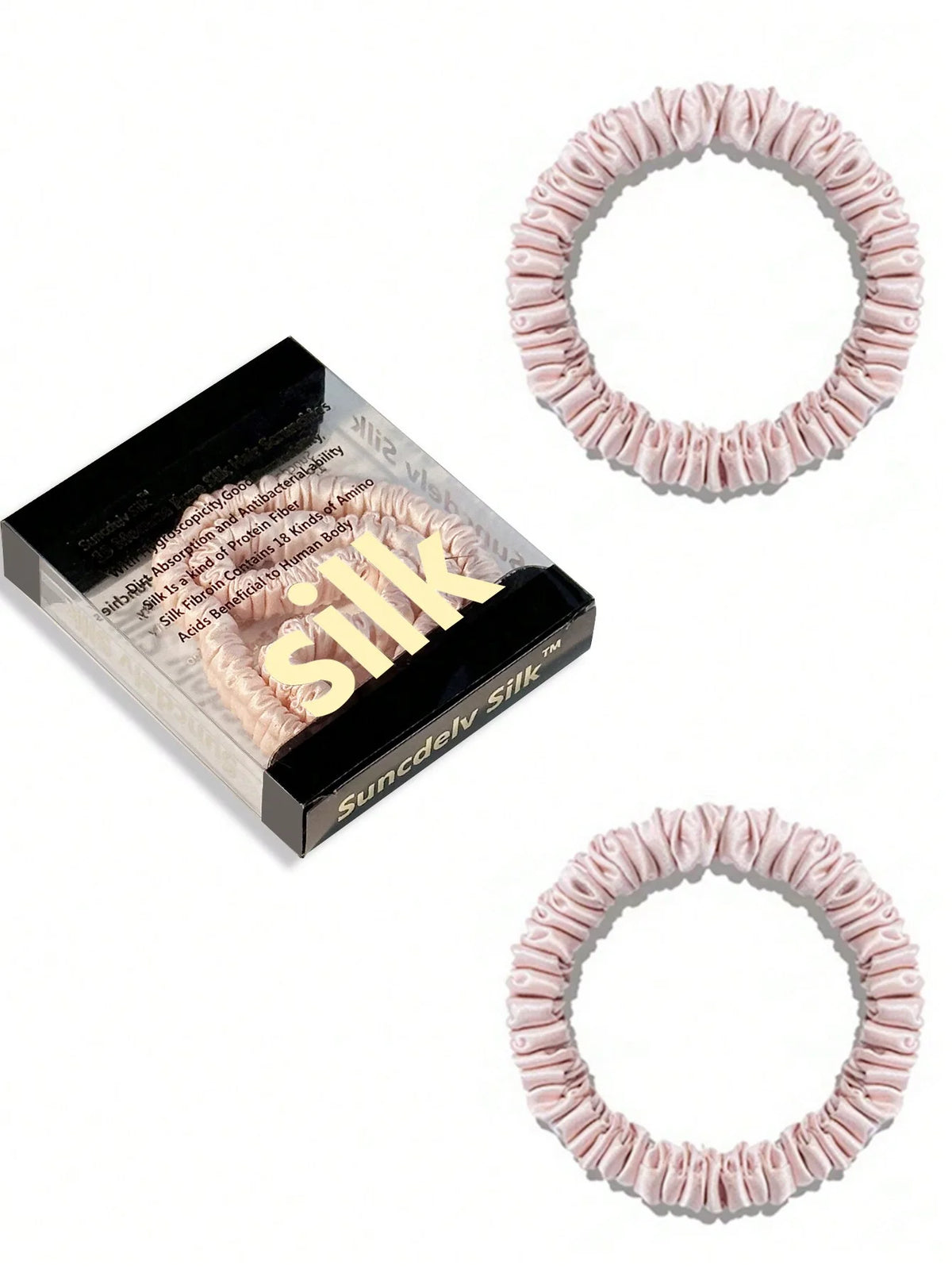 Mulberry Silk Scrunchie Gift Box – 2 Pack Real Silk Hair Ties
