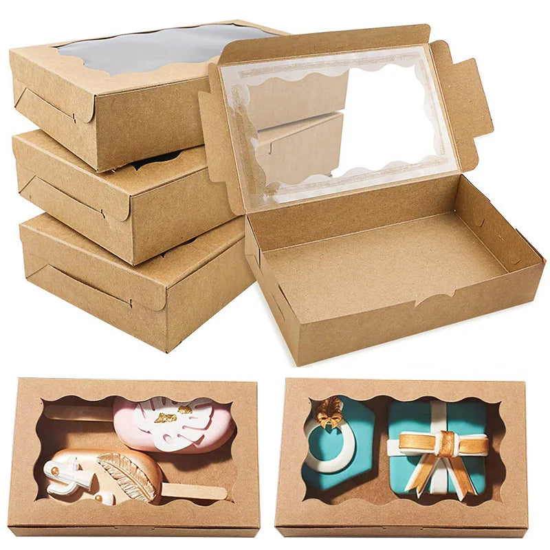 Treat box with window holding cake