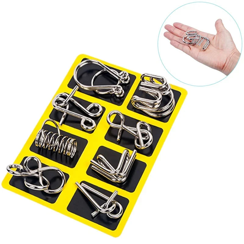 Metal Wire Puzzle Set – 8 Brain Teasers for Adults