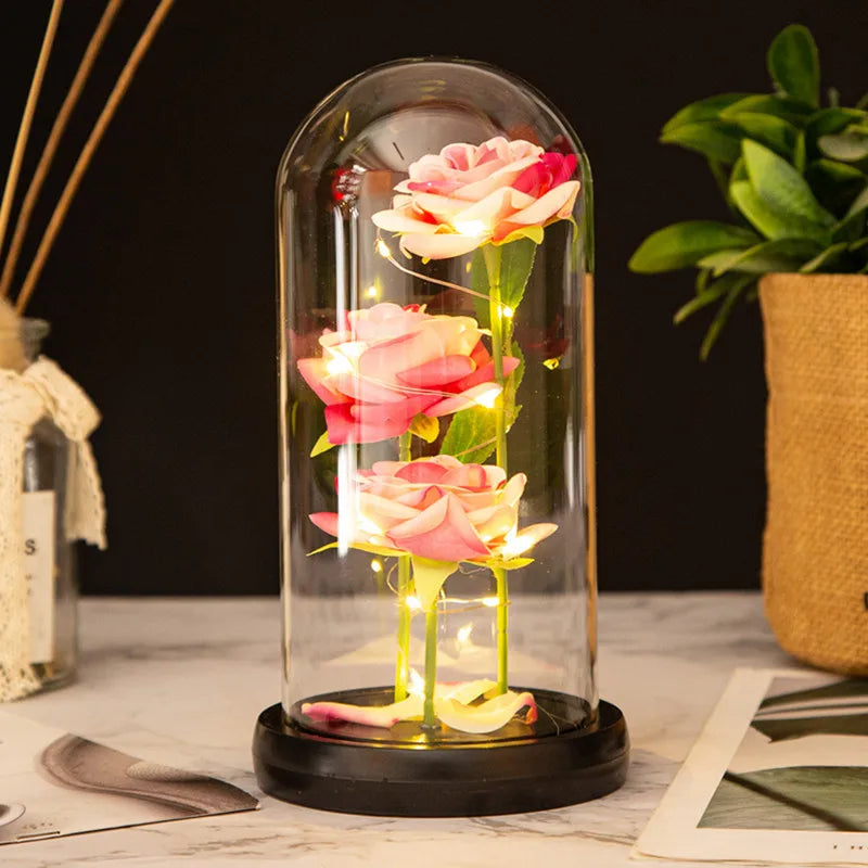 Galaxy Rose with LED Lights – Three Light-Up Forever Roses Gift