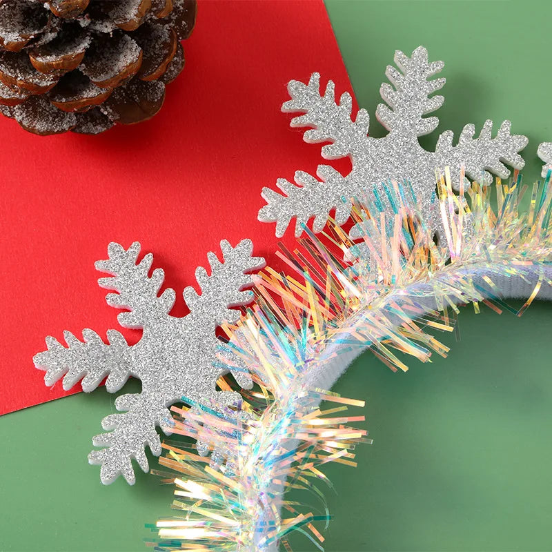 Light-Up Christmas Headband – LED Snowflake & Christmas Tree Headbands for Parties