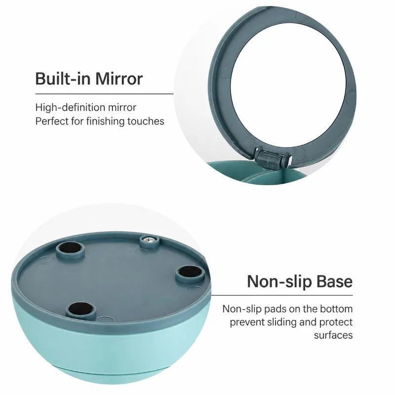 Rotating Jewellery Organiser with Mirror – Multi-Layer Jewellery Box
