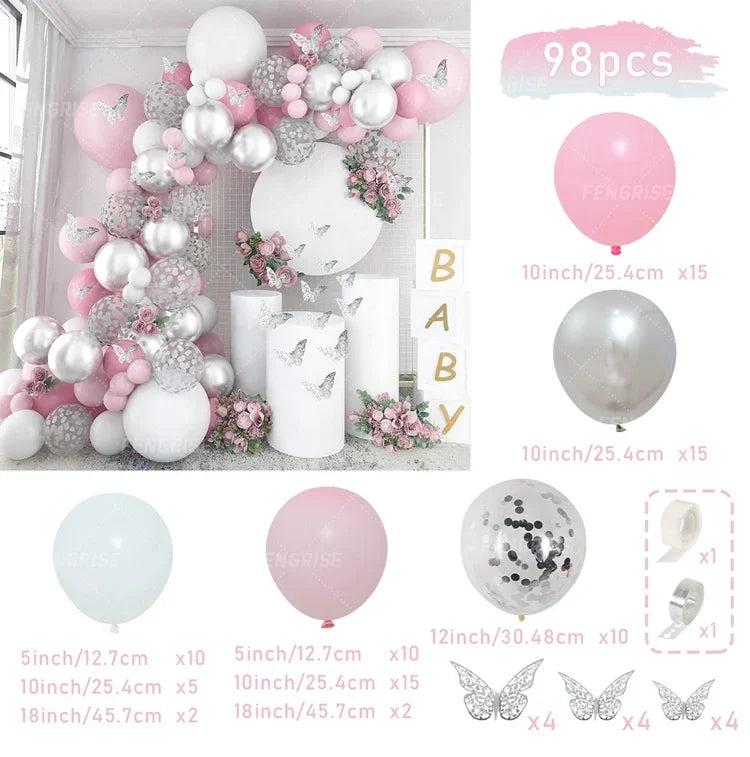 Balloon Garland Arch Kit – Pastel, Pink & Gold Party Balloon Arch for Birthdays & Baby Showers (9 Styles)