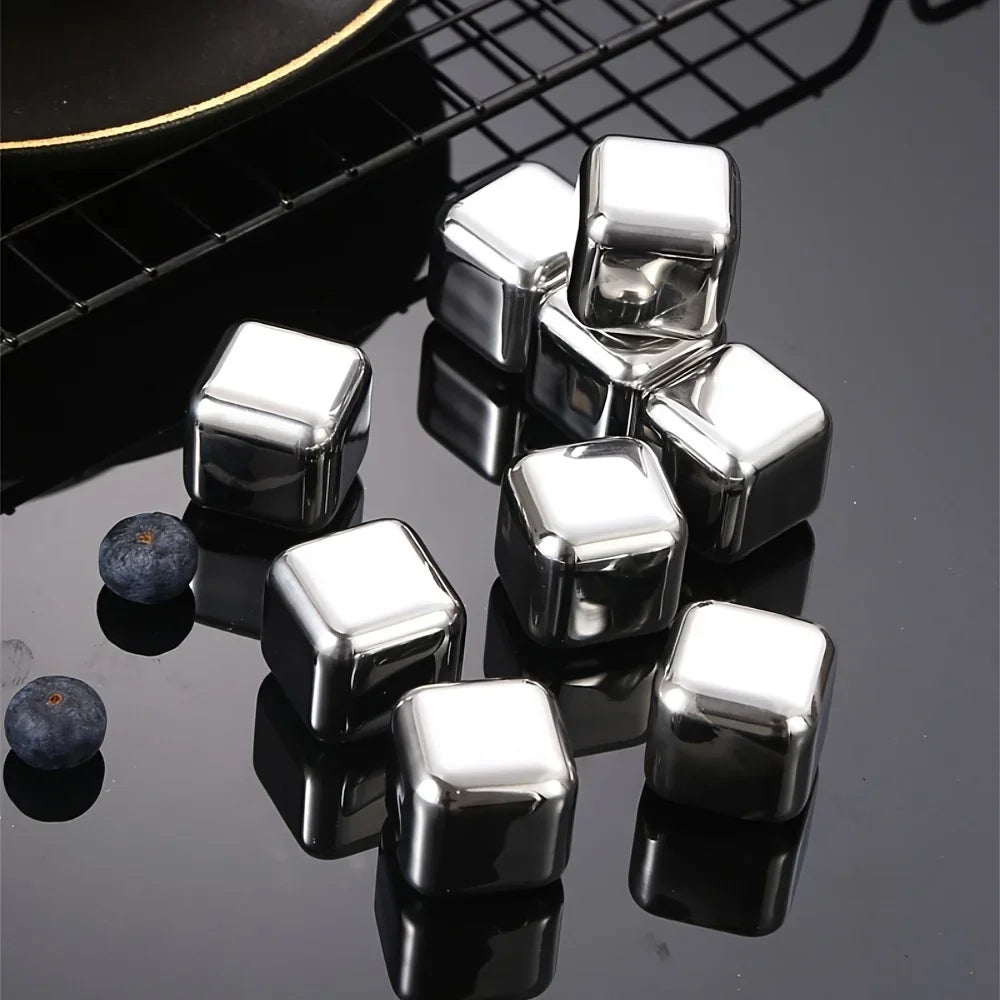 Whisky Chilling Stones Gift Set – Stainless Steel Ice Cubes in Gift Box