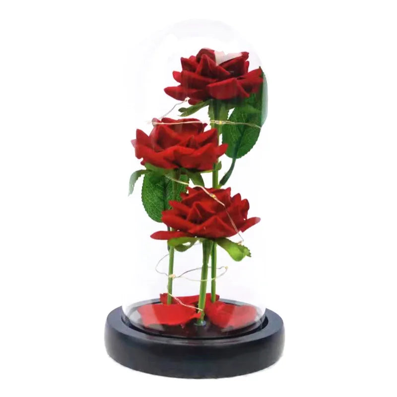 Galaxy Rose with LED Lights – Three Light-Up Forever Roses Gift