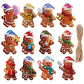 Wooden Gingerbread Man Ornaments – Christmas Tree Decorations (12 or 24 Pack)