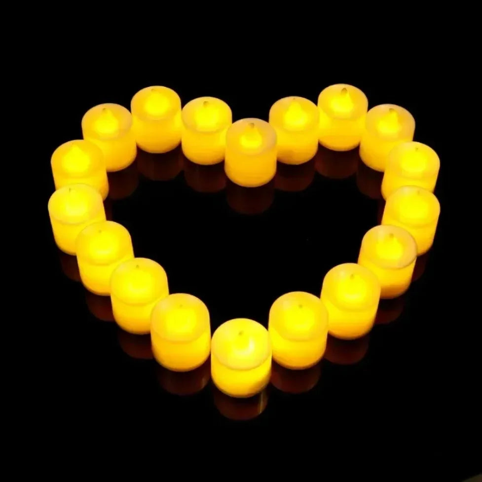 Flameless LED Tealights – 24 or 50 Pack Flickering Battery Tea Lights for Tables, Weddings & Christmas