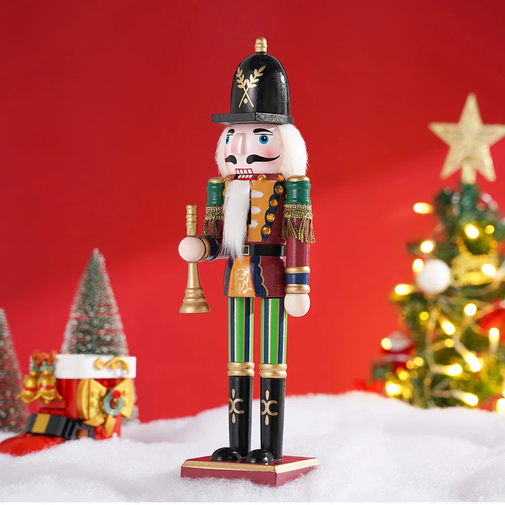 30 cm Wooden Nutcracker Soldier – Traditional Christmas Figure Decoration