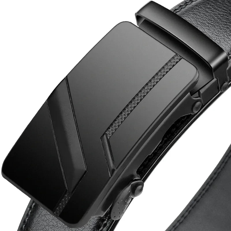 Men's Black Automatic Buckle Belt – 110, 120 or 130cm