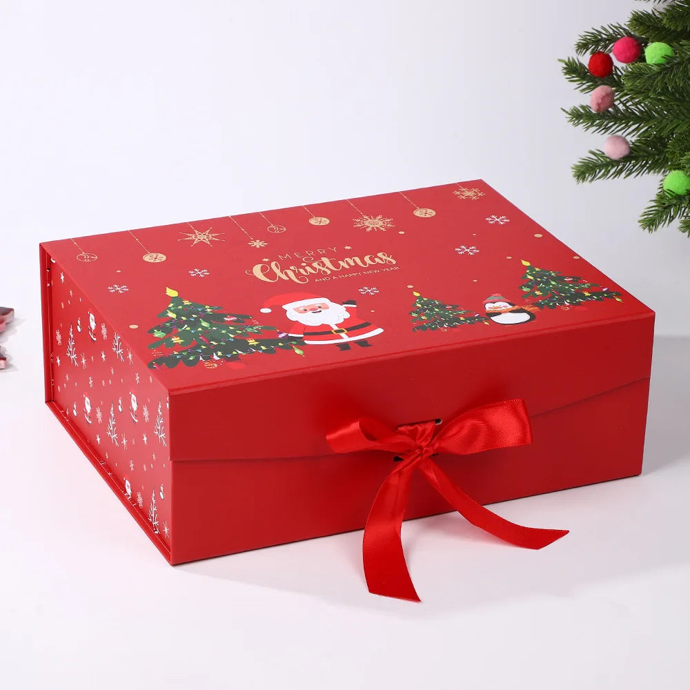 Luxury Christmas Gift Box with Magnetic Lid & Ribbon Bow – Large Festive Presentation Box