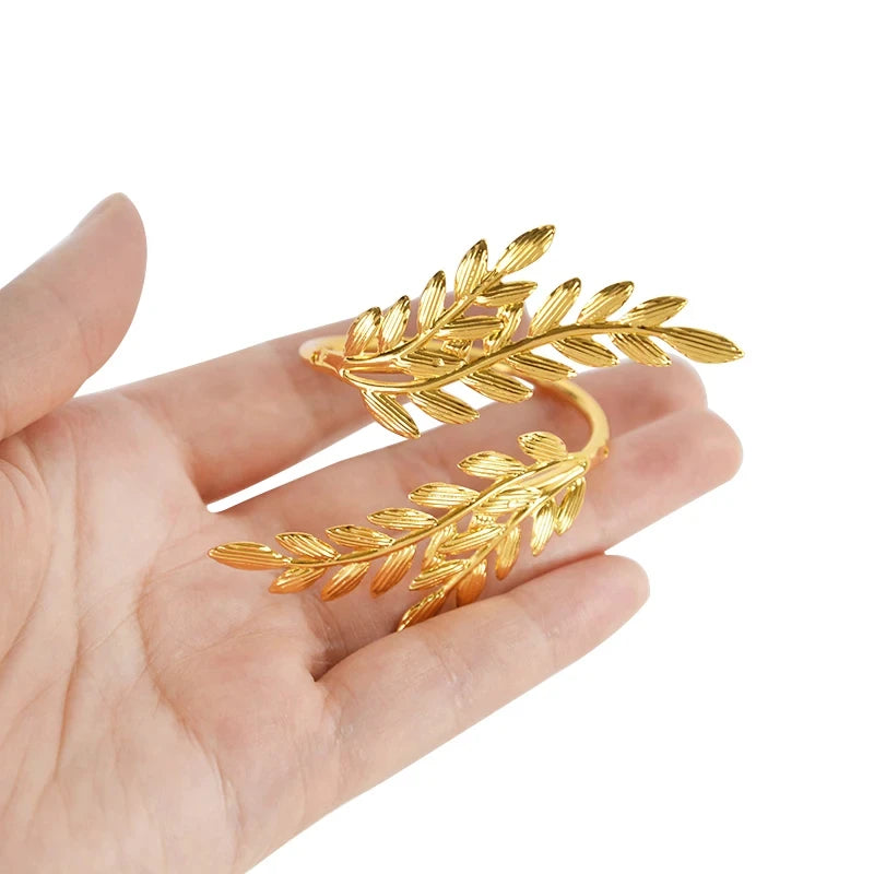 Gold Leaf Napkin Rings – Metal Napkin Holders for Christmas Table (1, 6 or 12)