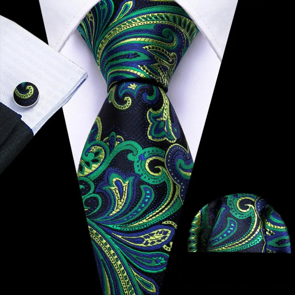 Men's Tie, Pocket Square & Cufflinks Gift Set – Jacquard
