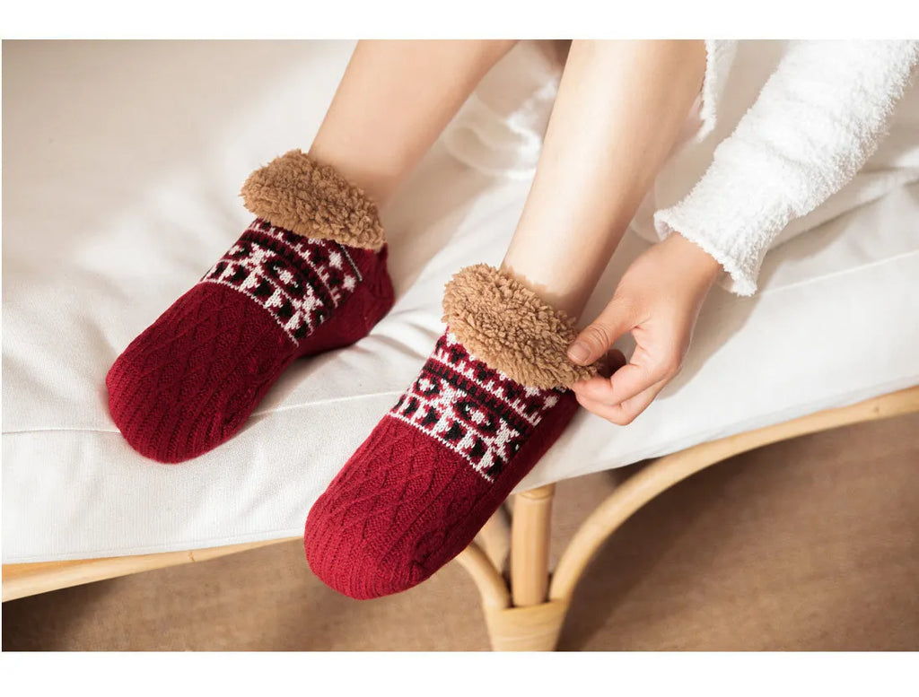 Fluffy Non-Slip Floor Socks – Warm Velvet Slipper Socks