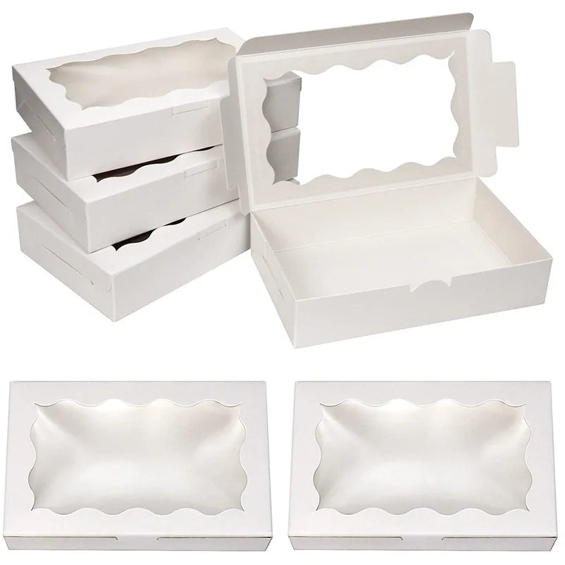 Window Cake & Treat Boxes – Kraft Gift Boxes 18 x 11 x 4 cm (10 or 20 Pack)