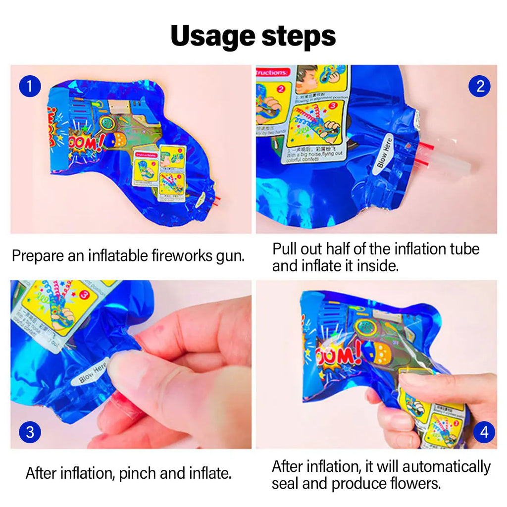 Inflatable Confetti Cannons – Handheld Party Poppers (10, 20 or 30 Pack)