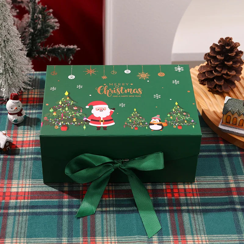 Luxury Christmas Gift Box with Magnetic Lid & Ribbon Bow – Large Festive Presentation Box