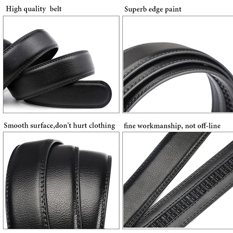 Men's Black Automatic Buckle Belt – 110, 120 or 130cm