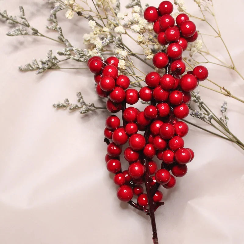 Red Holly Berry Stems – Artificial Christmas Berry Picks (1 to 50 Branches)