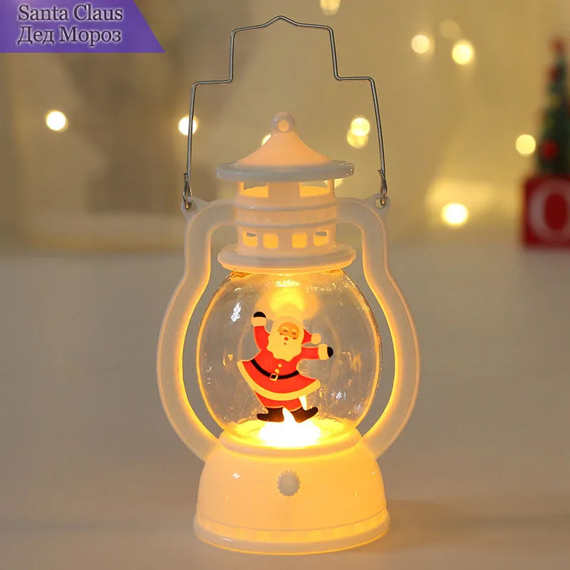 LED Christmas Lantern – Battery Santa, Snowman & Tree Night Light Decoration