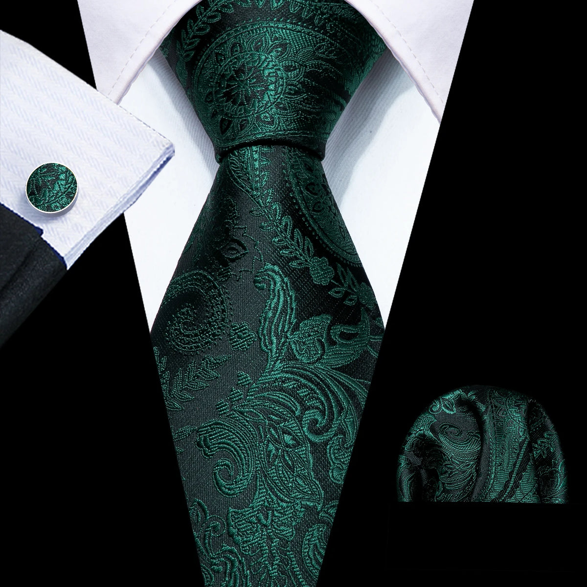 Men's Tie, Pocket Square & Cufflinks Gift Set – Jacquard