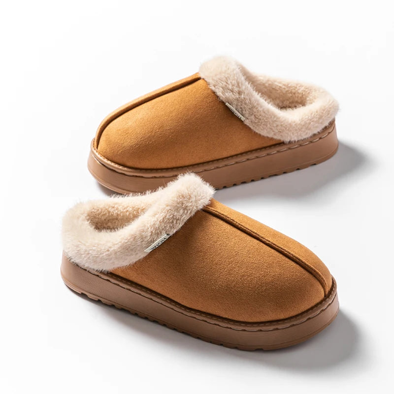 Fluffy Platform Slippers – Thick-Sole Warm Winter Slippers