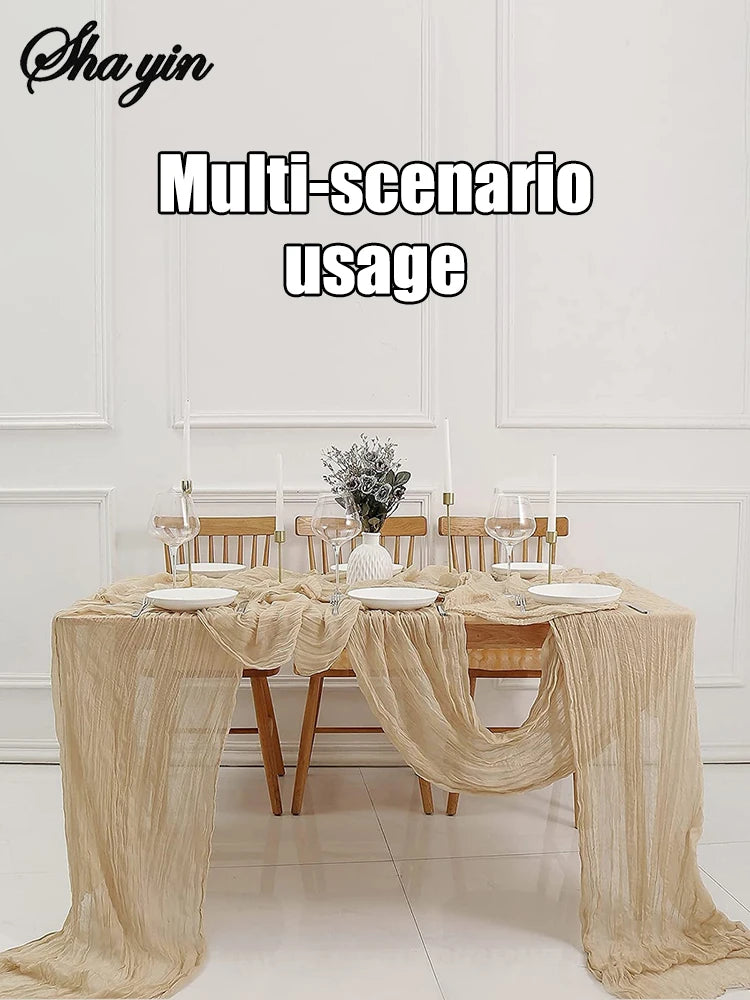Cheesecloth Table Runner – Semi-Sheer Gauze Runner for Christmas & Weddings