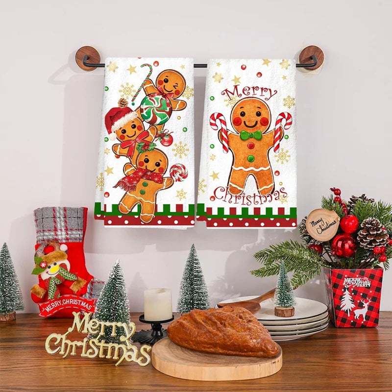 Christmas Tea Towels – Set of 2 Gingerbread Kitchen Towels