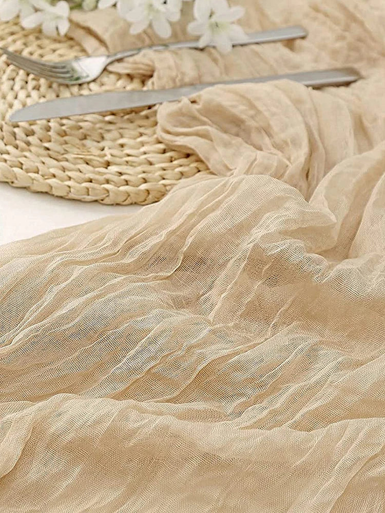 Cheesecloth Table Runner – Semi-Sheer Gauze Runner for Christmas & Weddings