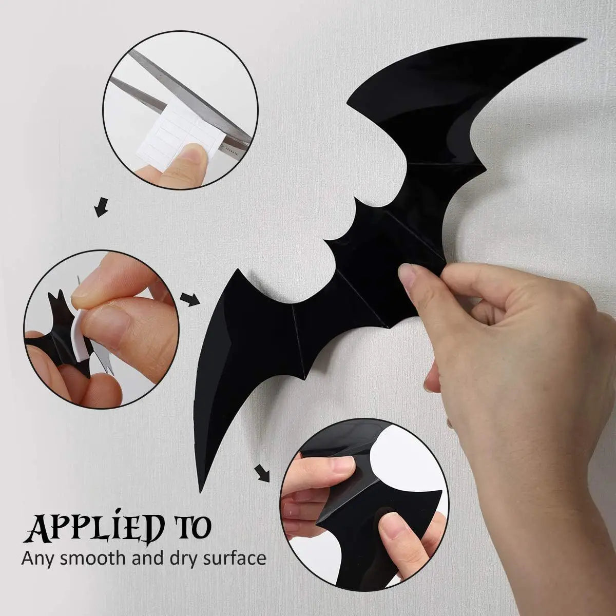 Pack of 3D Halloween bat stickers