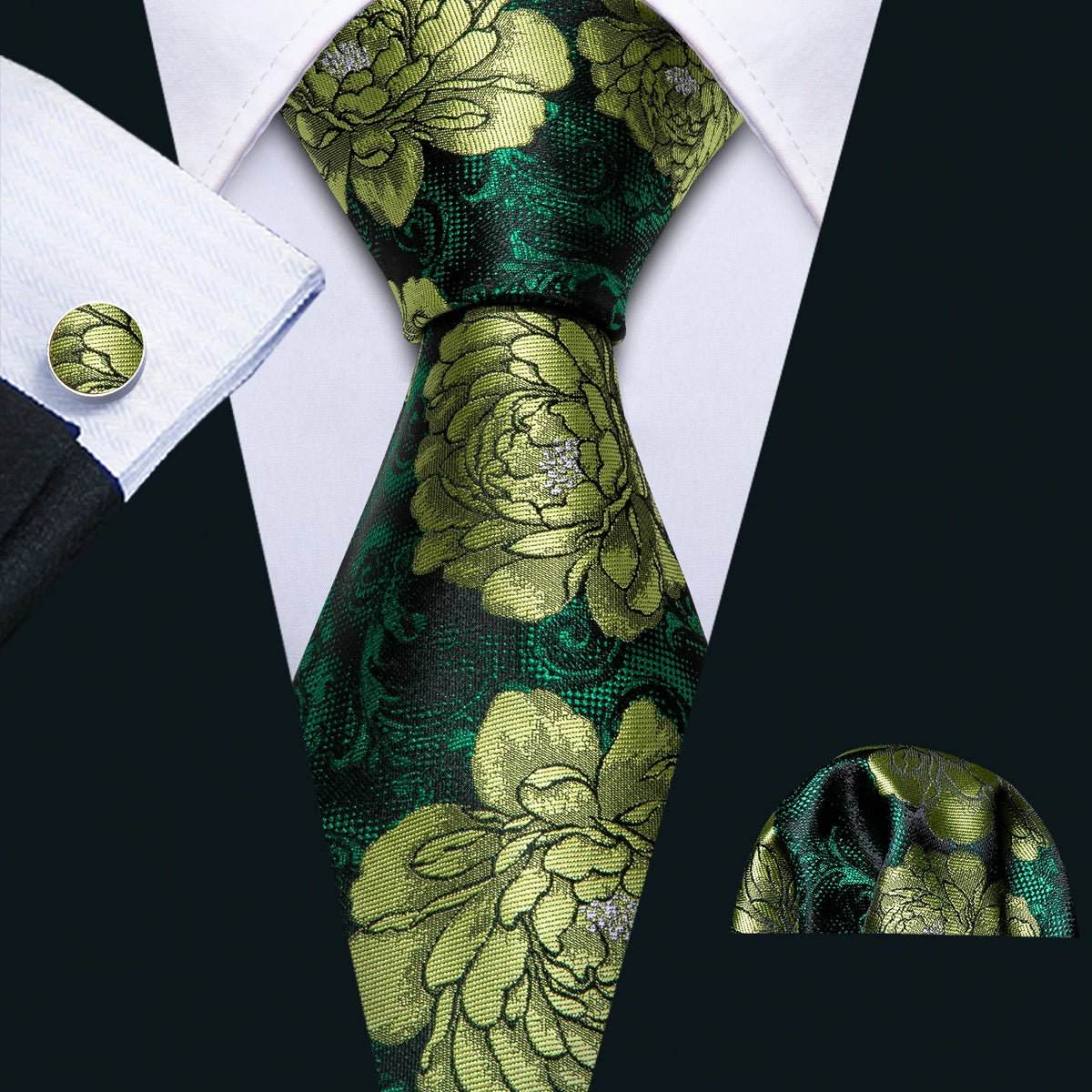Men's Tie, Pocket Square & Cufflinks Gift Set – Jacquard