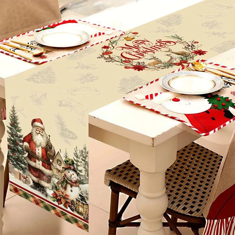 Vintage Santa table runner designs