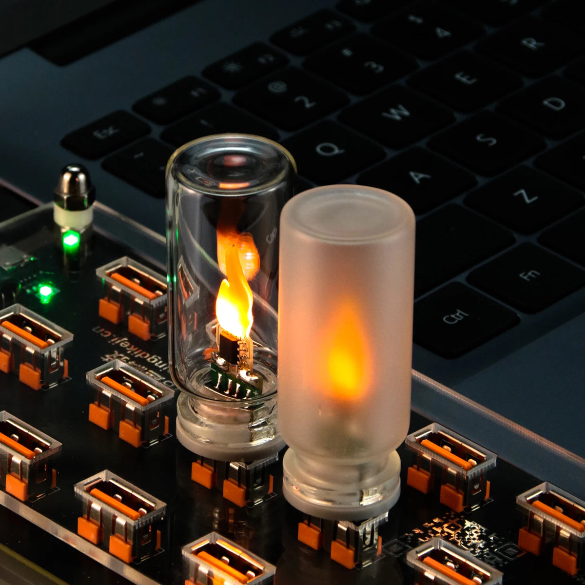 USB LED Flame Candle Light – Flickering Glass Candle Night Light