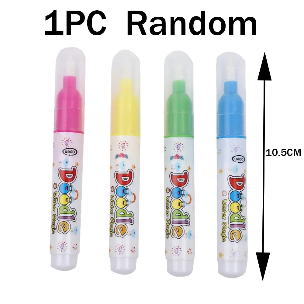 Magic Water Colouring Book with Pen – Reusable Mess-Free Kids Painting Book