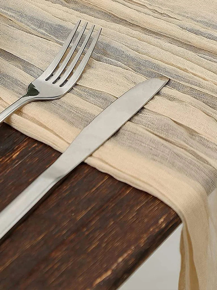 Cheesecloth Table Runner – Semi-Sheer Gauze Runner for Christmas & Weddings