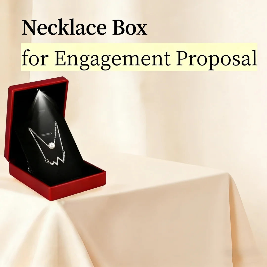 LED Light-Up Necklace Gift Box – Velvet Jewellery Box for Proposals, Anniversaries & Gifts