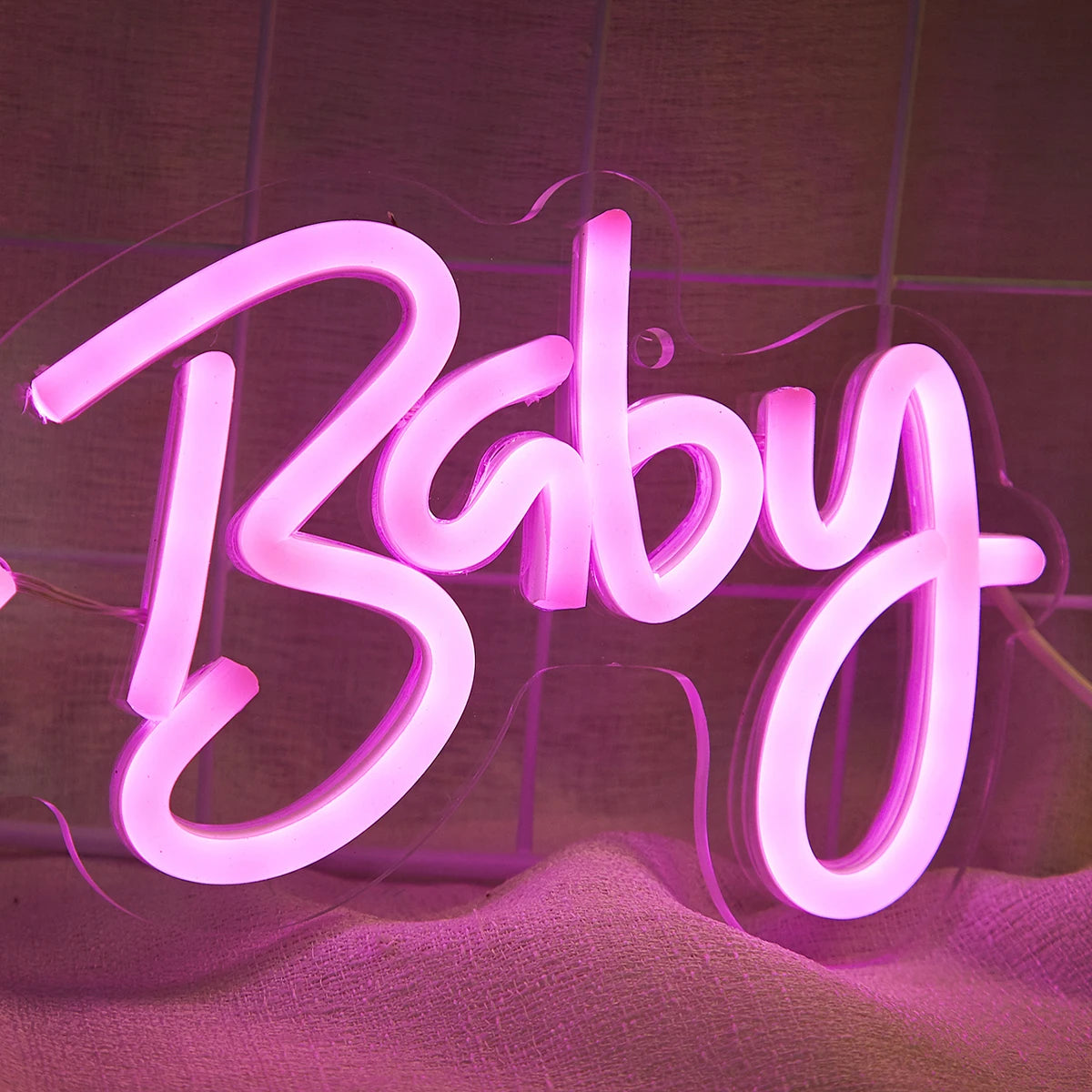 'Oh Baby' LED Neon Sign – Baby Shower & Gender Reveal Backdrop Light, USB Powered