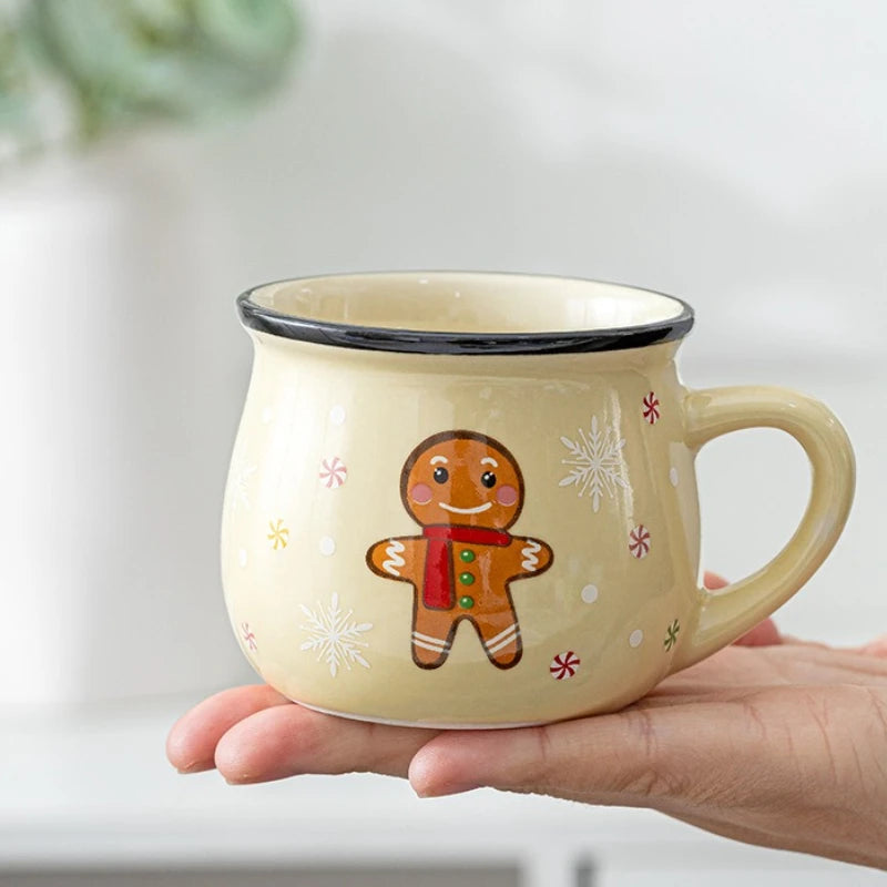 Mini Christmas Mug 150 ml – Cute Santa, Snowman & Reindeer Ceramic Cup