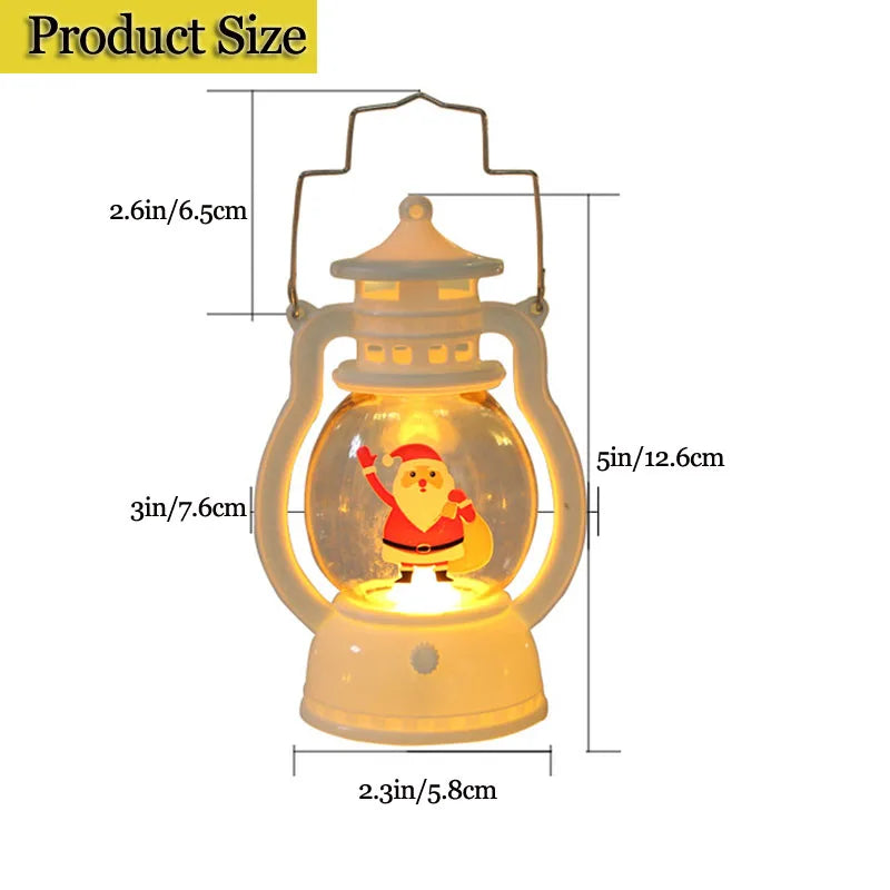 LED Christmas Lantern – Battery Santa, Snowman & Tree Night Light Decoration