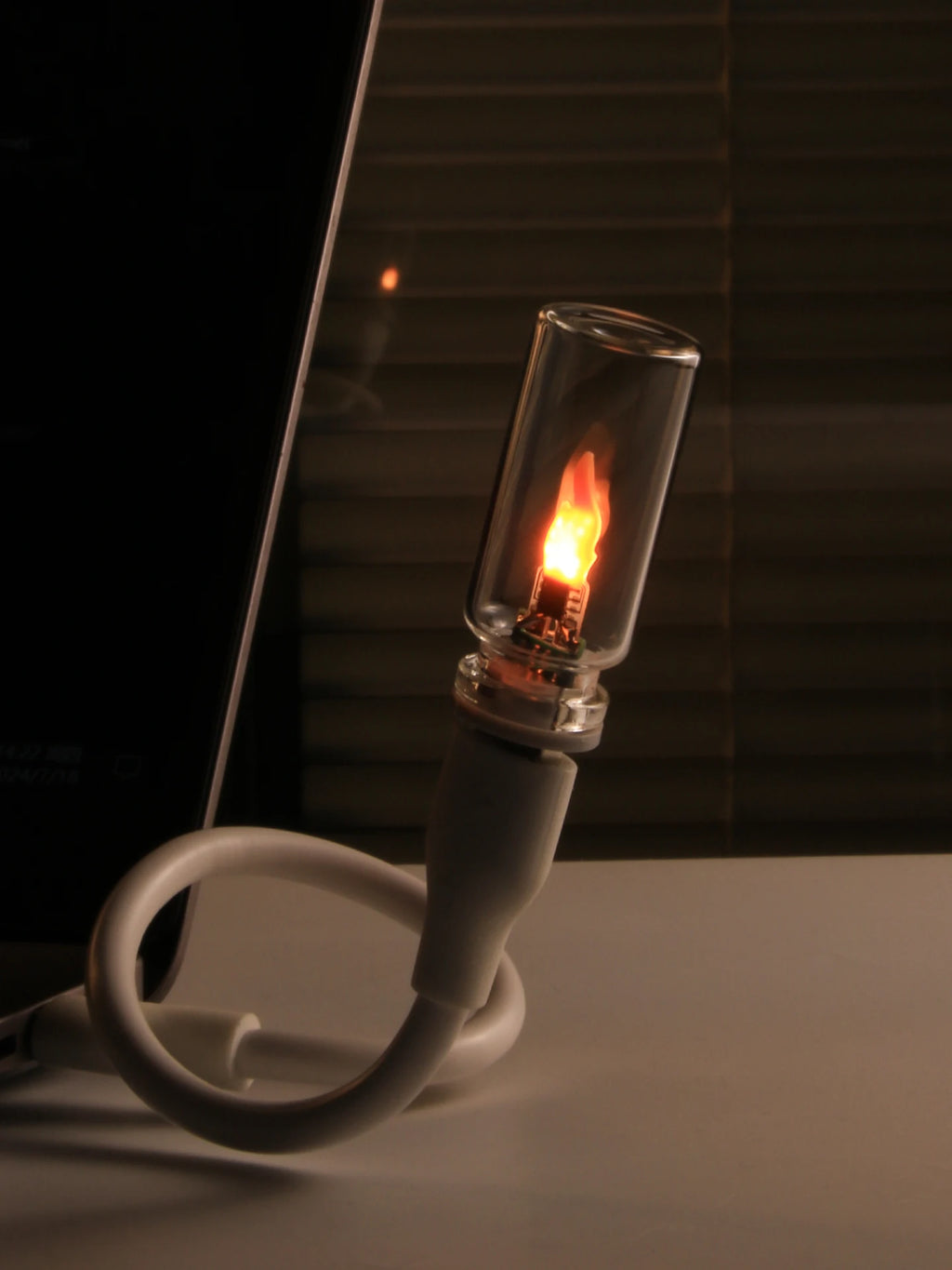 USB LED Flame Candle Light – Flickering Glass Candle Night Light