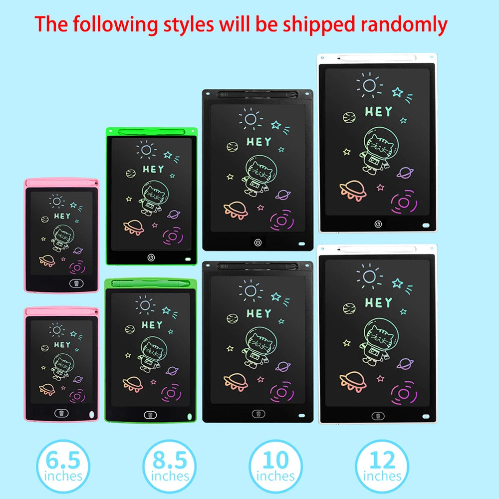 LCD Drawing Tablet for Kids – Colourful Erasable Writing Board (6.5 to 12 in)