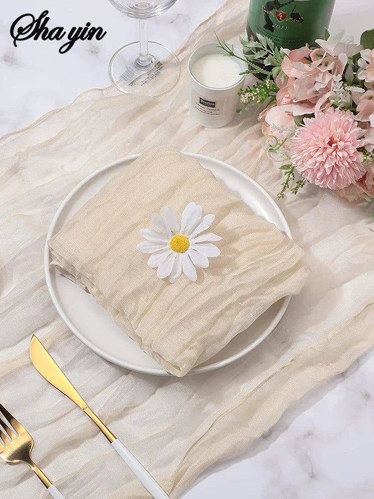 Cheesecloth Table Runner – Semi-Sheer Gauze Runner for Christmas & Weddings