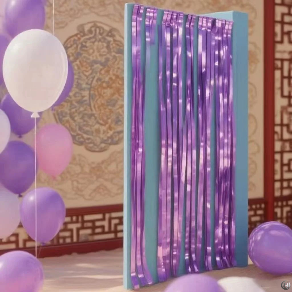 Metallic Foil Fringe Curtain – 1 x 2 m Tinsel Party Backdrop