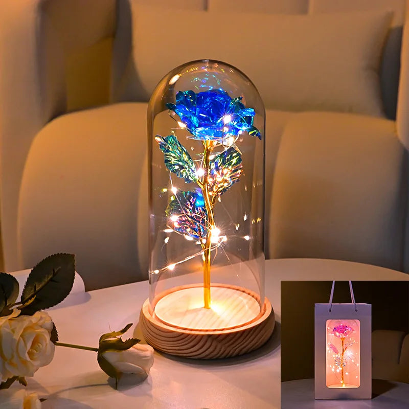Galaxy Rose with LED Lights – Three Light-Up Forever Roses Gift