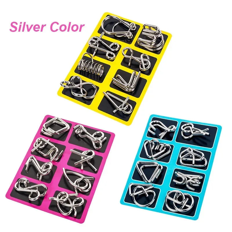 Metal Wire Puzzle Set – 8 Brain Teasers for Adults