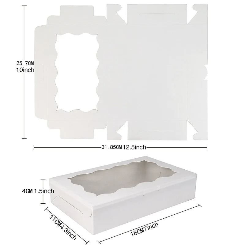 Window Cake & Treat Boxes – Kraft Gift Boxes 18 x 11 x 4 cm (10 or 20 Pack)