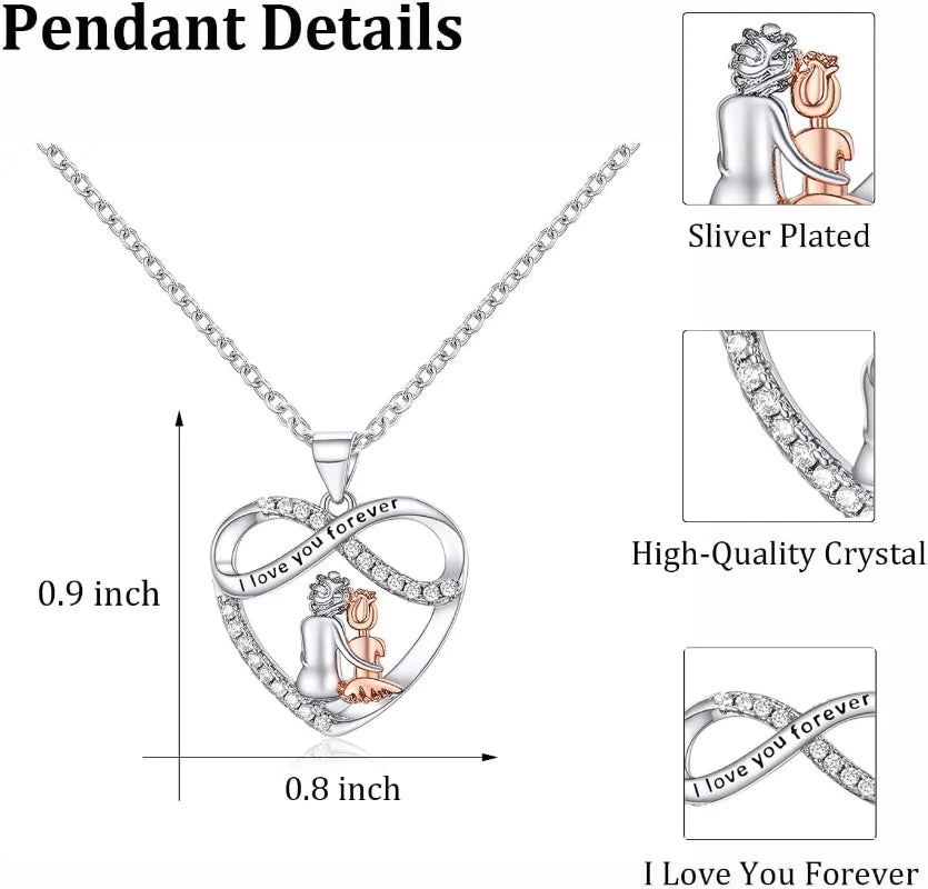 Grandma & Granddaughter Necklace with Message Card – Infinity Heart Keepsake Gift