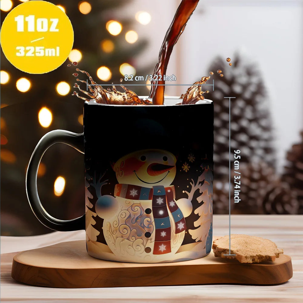 Heat-activated Christmas mug designs
